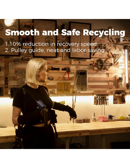 Carrete de Manguera de Aire Retráctil GLAHODEN 3/8" x 15.24 m