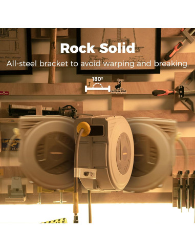 Carrete de Manguera de Aire Retráctil GLAHODEN 3/8" x 15.24 m