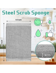 Esponjas de Acero Inoxidable Thyle - Paquete de 8 Unidades 2
