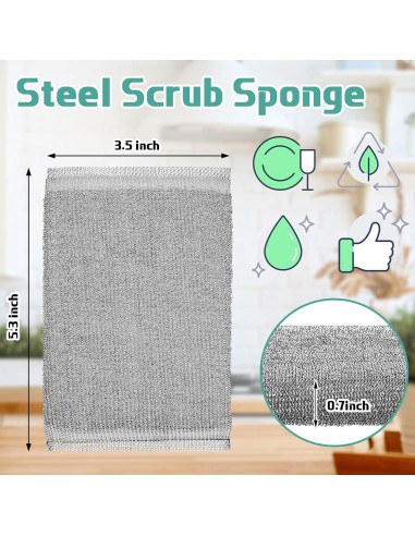 Esponjas de Acero Inoxidable Thyle - Paquete de 8 Unidades