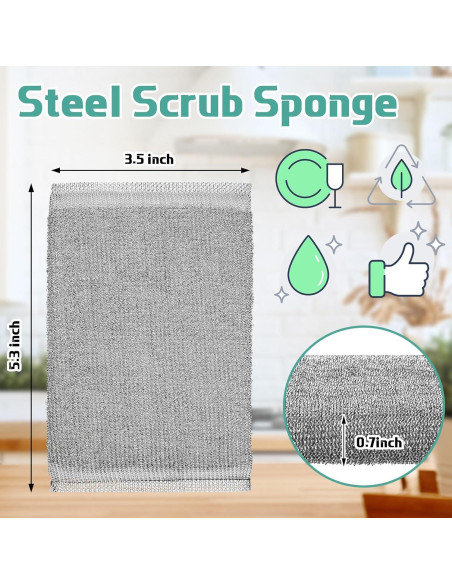 Esponjas de Acero Inoxidable Thyle - Paquete de 8 Unidades