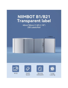 Cinta de Etiquetas NIIMBOT 40x30mm Transparente 230 Etiquetas 2