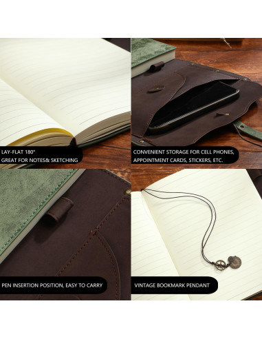 Cuaderno A5 ACTIONDRAKE Verde de Tapa Dura 288 Páginas