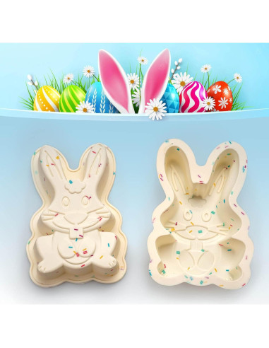 Moldes de Silicona Dootafy Conejo de Pascua Paquete de 2