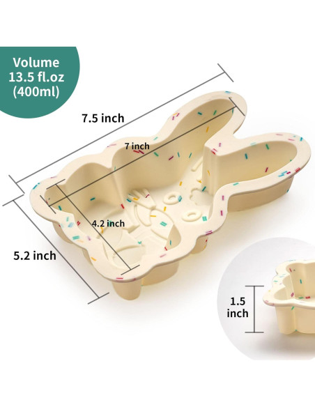 Moldes de Silicona Dootafy Conejo de Pascua Paquete de 2
