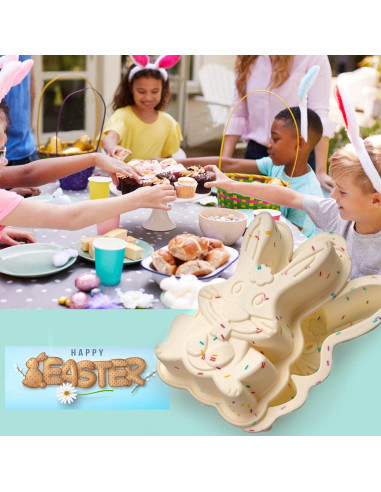 Moldes de Silicona Dootafy Conejo de Pascua Paquete de 2