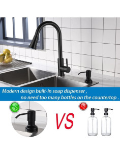 Dispensador de Jabón SonTiy Acero Inoxidable 500ml Negro Mate 2