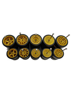 Set de Ruedas 1/64 Oro - 5 Estilos para Modificación
