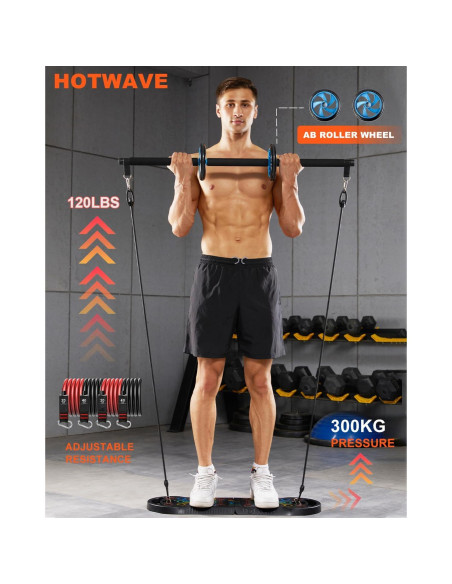 HOTWAVE Equipo de Ejercicio Portátil 20 en 1 con Accesorios