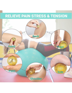 Bolas de Masaje Espinosas GRUNIL 32 mm Doradas - Alivio Estrés 2