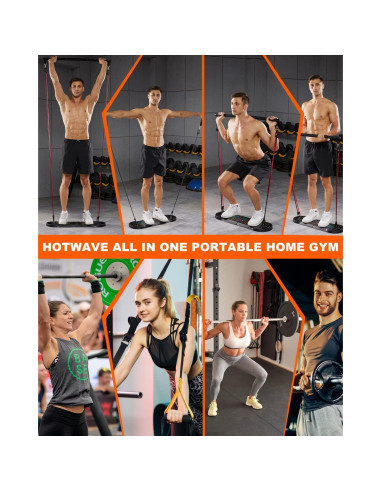 HOTWAVE Equipo de Ejercicio Portátil 20 en 1 con Accesorios