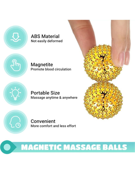 Bolas de Masaje Espinosas GRUNIL 32 mm Doradas - Alivio Estrés