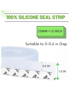 Tira de Sellado de Silicona Wigtda 1.0in x 4.88m Transparente 2