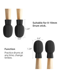 Silenciador de Batería Frienda - 4 Piezas Silicona Negra 2