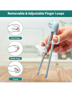 Palillos de Entrenamiento ChaLeeMOO para Niños y Adultos - Dinosaurio T-Rex, 3 Pares Reutilizables 2