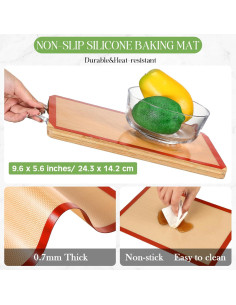 Alfombrillas de Silicona Baderke 2 Piezas para Hornear 24.3x14.2cm 2