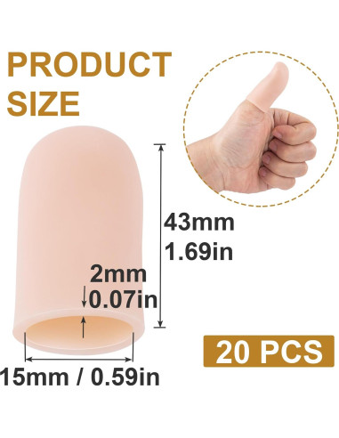 20 Protectores de Dedos de Gel Mxxipp - Silicona Nude