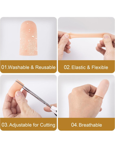 20 Protectores de Dedos de Gel Mxxipp - Silicona Nude