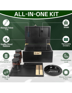 Caja de Almacenamiento de Bambú BELO VALE con Cerradura 25.4x17.8x14cm 2