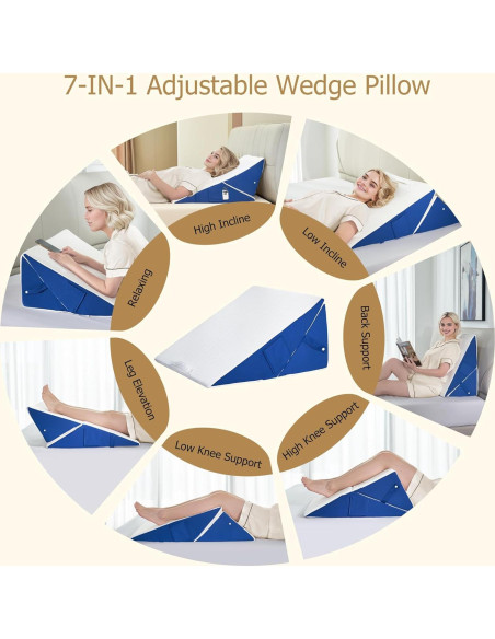 Cojín en Cuña Ajustable 7-en-1 Pilyore 25.4 y 30.48 cm