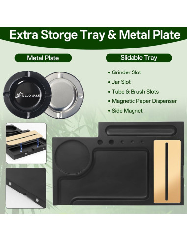 Caja de Almacenamiento de Bambú BELO VALE con Cerradura 25.4x17.8x14cm