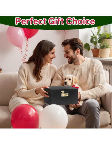 Caja de Almacenamiento de Bambú BELO VALE con Cerradura 25.4x17.8x14cm