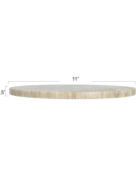Tabla de Charcutería Redonda de Mármol Beige 28 cm Creative Co-Op