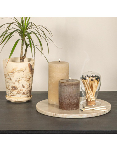 Tabla de Charcutería Redonda de Mármol Beige 28 cm Creative Co-Op