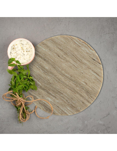 Tabla de Charcutería Redonda de Mármol Beige 28 cm Creative Co-Op