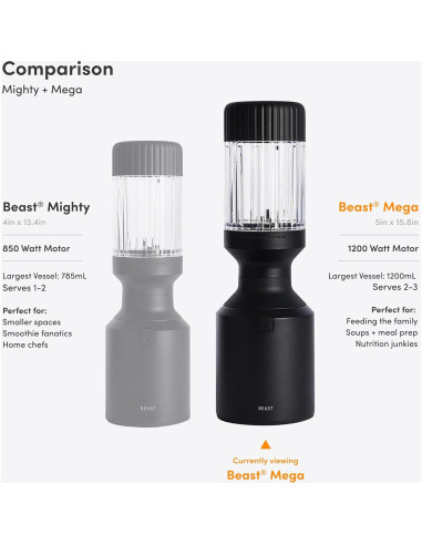 Licuadora de Mostrador BEAST Mega 1200W Negra 1000ml