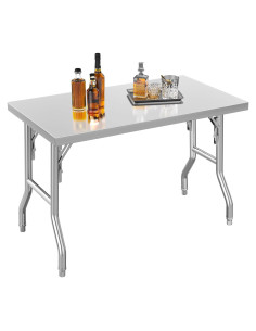Mesa Plegable de Acero Inoxidable YITAHOME 121.9x60.9 cm