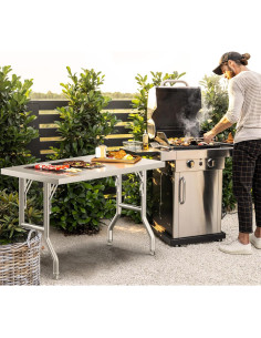 Mesa Plegable de Acero Inoxidable YITAHOME 121.9x60.9 cm 2