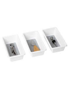 Organizador de Cajones Smart Design - Set de 3 - 17.14x9.53 cm - Antideslizante - Libre de BPA - Blanco