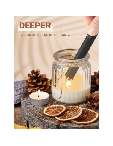 Encendedor Eléctrico Recargable USB CAREVER Negro 18.8cm