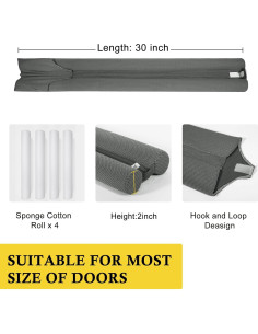 Tapón de Corrientes Fowong 30" Ajustable Gris - Bloqueador de Ruido 2