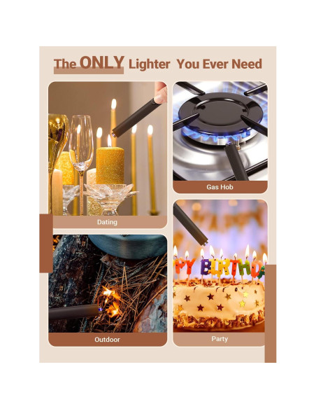 Encendedor Eléctrico Recargable USB CAREVER Negro 18.8cm