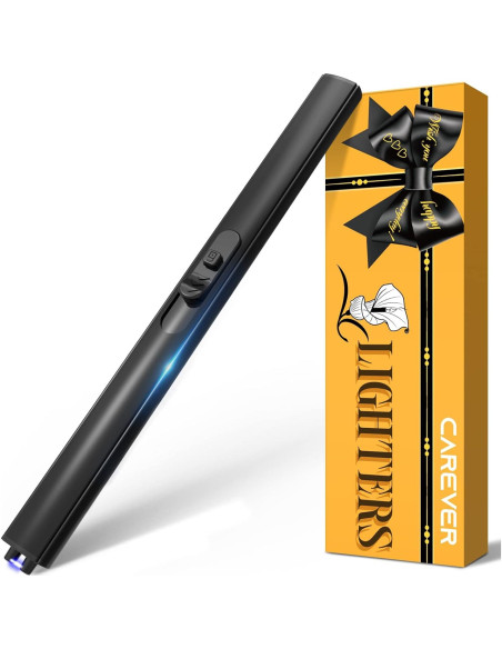 Encendedor Eléctrico Recargable USB CAREVER Negro 18.8cm