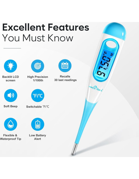 Termómetro Basal Digital Easy@Home EBT-100B Alta Precisión