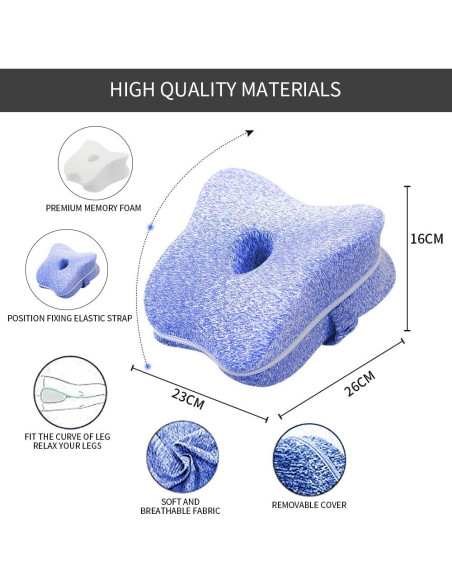 Cojín de Soporte para Rodillas Cozy BoSpin - Espuma Viscoelástica Azul