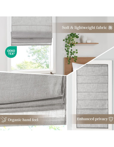 Cortina Romana Madison Park Kyler 27x64" Gris Filtradora Luz