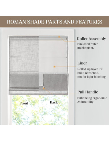 Cortina Romana Madison Park Kyler 27x64" Gris Filtradora Luz