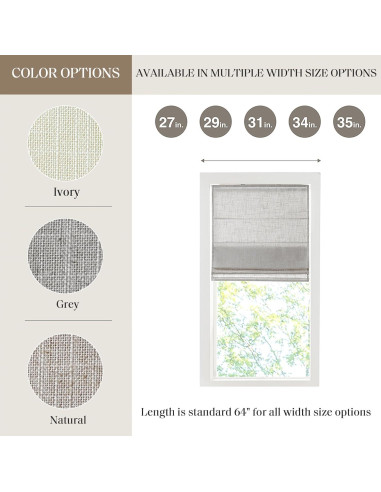 Cortina Romana Madison Park Kyler 27x64" Gris Filtradora Luz