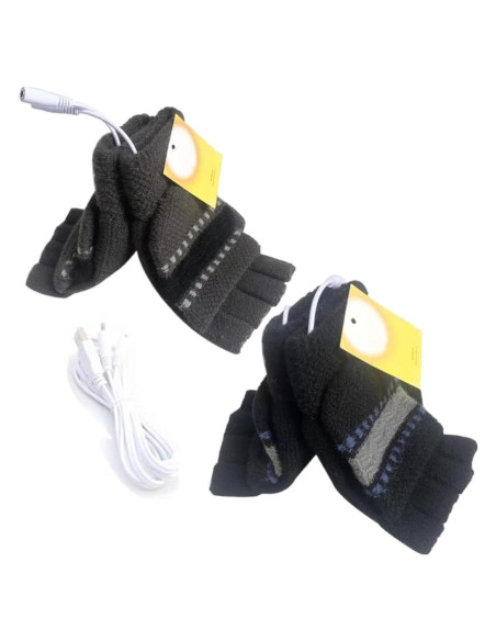 Guantes Calentados USB Kbinter para Invierno - Mitad de Dedo