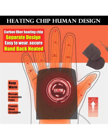 Guantes Calentados USB Kbinter para Invierno - Mitad de Dedo