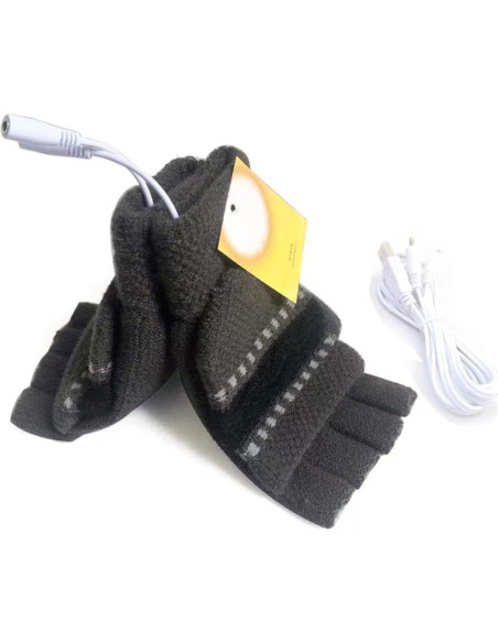 Guantes Calentados USB Kbinter para Invierno - Mitad de Dedo