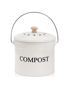 Contenedor de Compost AVLA Blanco 3.79L con Filtro y Tapa