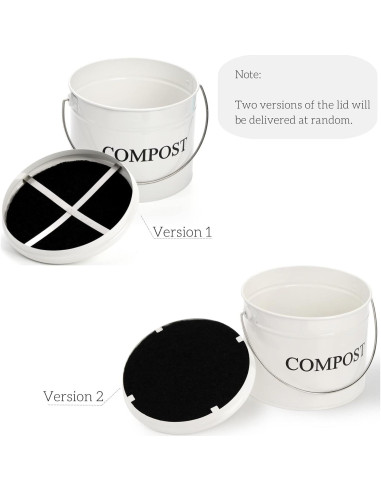 Contenedor de Compost AVLA Blanco 3.79L con Filtro y Tapa