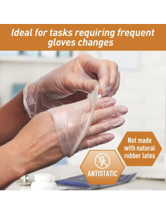 Guantes de Vinilo MedPride Medianos 100 Unidades Sin Polvo 2