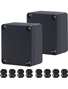 Caja de Proyecto Impermeable IP67 Otdorpatio Negra 63x58x35mm 2