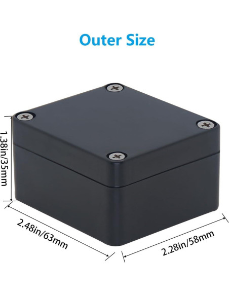 Caja de Proyecto Impermeable IP67 Otdorpatio Negra 63x58x35mm Caja de Proyecto Impermeable IP67 Otdorpatio Negra 63x58x35mm